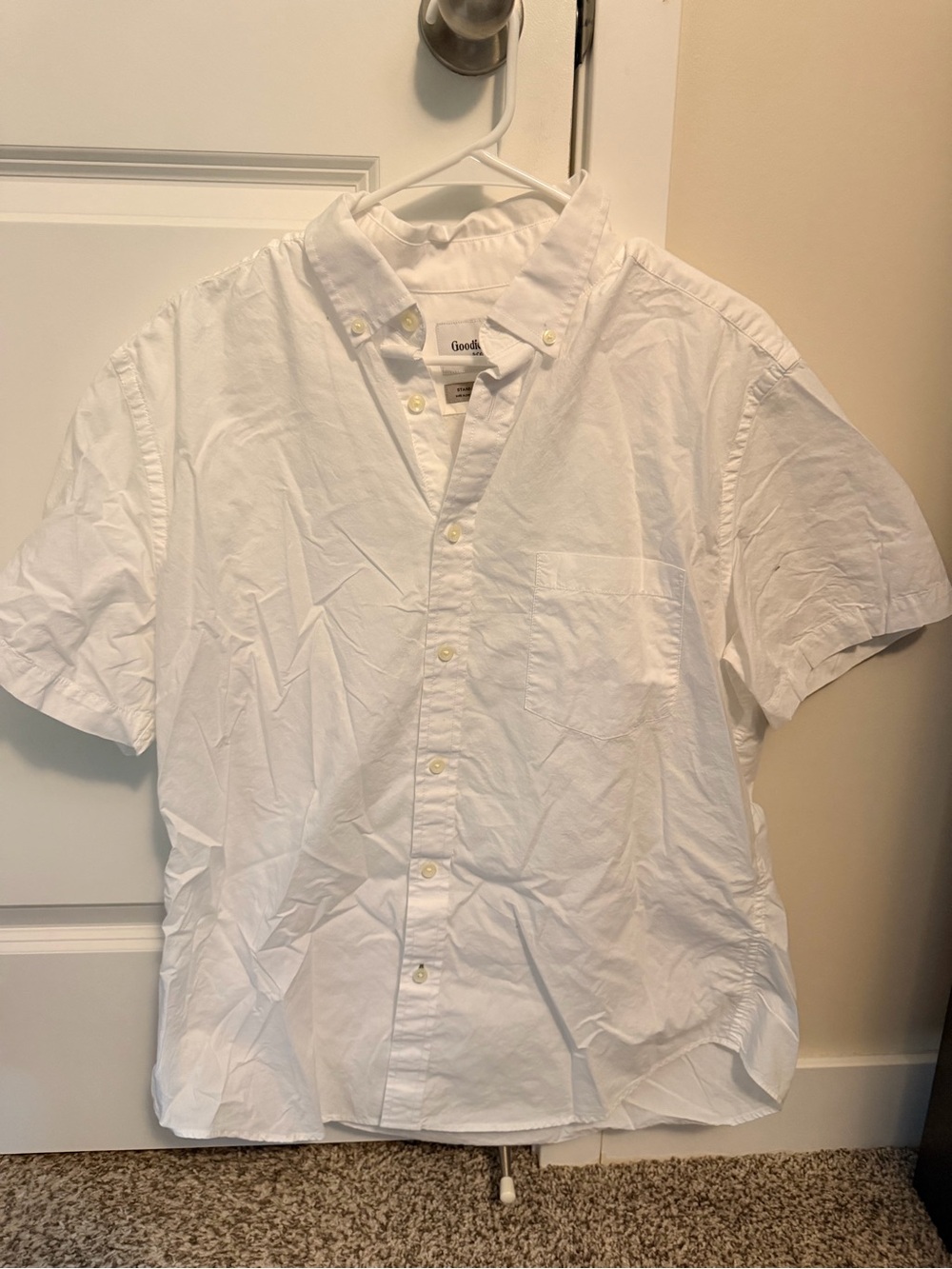 Goodfellow & Co White Short-Sleeve Button-Down Shirt